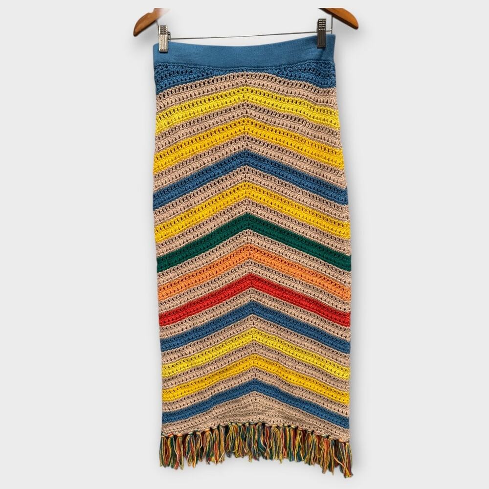 NEW MOTHER The Fringe Midi Skirt Size Medium - Picture 4 of 12
